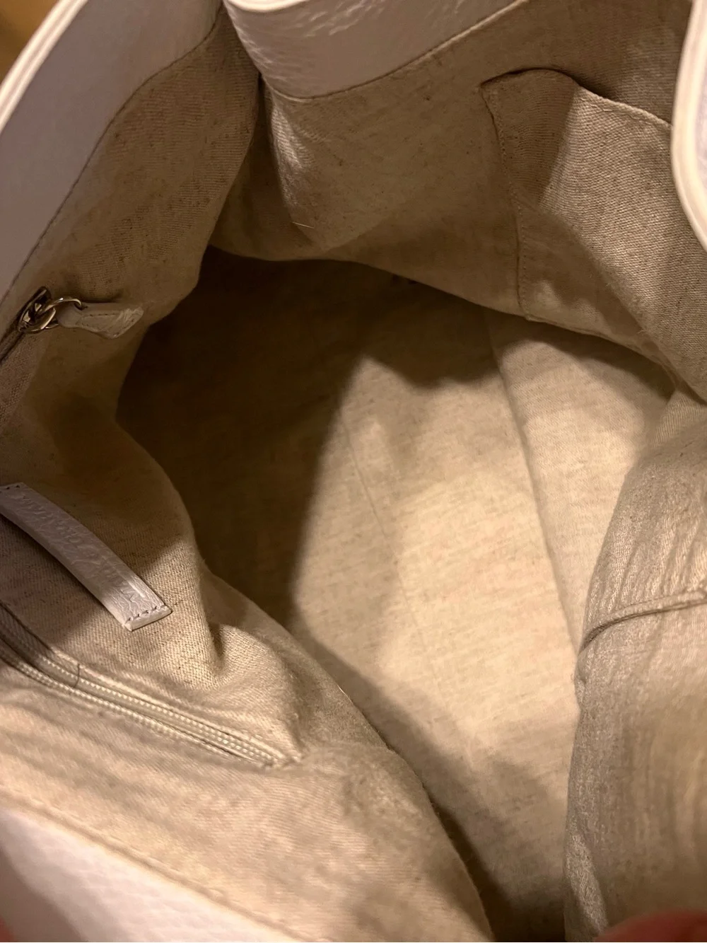 Mark & Graham ivory Pebbled Leather Hobo Bag